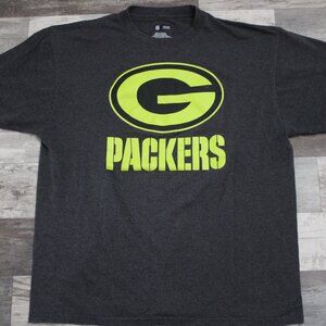 NFL Team Apparel Men's Green Bay Packers T Shirt X-Large Grey Big G Logo Lambeau
